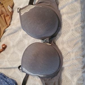 Freya, grey and white bra, j-hook strap, U.S. 30j